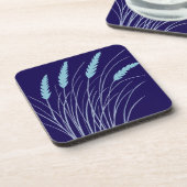 marineblauwe onderzetter met strandgras (Linkerzijde)