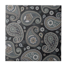 Marineblauwe paisley