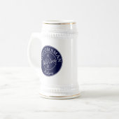 Marineblauwe Persoonlijke Bruidsjonkers Bierpul (Voorkant links)