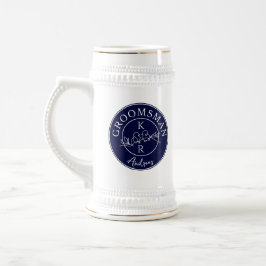 Marineblauwe Persoonlijke Bruidsjonkers Bierpul