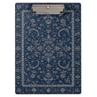 Marineblauwe Perzische Bloem Clipboard Klembord