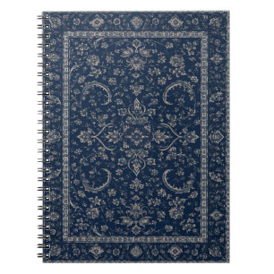 Marineblauwe Perzische Bloemenvloerkleed Notitiebo Notitieboek
