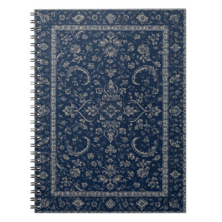 Marineblauwe Perzische Bloemenvloerkleed Notitiebo Notitieboek
