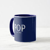 Marineblauwe Pop Oprichtingsjaar Mok (Voorkant links)