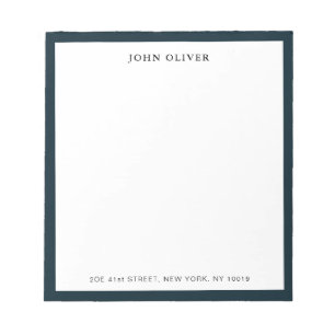 Marineblauwe rand Formeel notitieblok