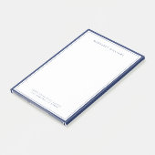 Marineblauwe Rand Modern Minimalistisch Post-it® Notes (Schuin)