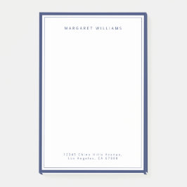 Marineblauwe Rand Modern Minimalistisch Post-it® Notes