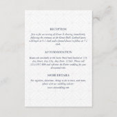 Marineblauwe reisbestemming Trouwgegevens Informatiekaartje (Voorkant)