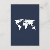 Marineblauwe reisbestemming Trouwgegevens Informatiekaartje (Achterkant)