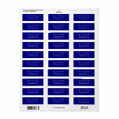 Marineblauwe Retouradreslabels Etiket (Full Sheet)