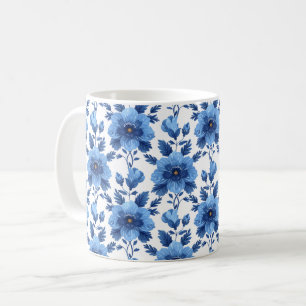 Marineblauwe Retro Schattige Vintage Elegante Chic Koffiemok