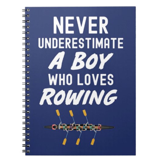 Marineblauwe Roeicadeaus Voor Jongens Notitieboek (Voorkant)