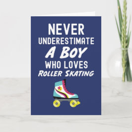 Marineblauwe Roller Skate Kaarten Voor Baby Jongen