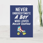 Marineblauwe rolskaten voor baby jongens kinderen kaart (Voorkant)