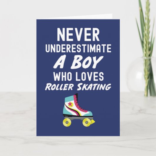 Marineblauwe rolskaten voor baby jongens kinderen kaart (Voorkant)