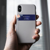 Marineblauwe roos gouden bloem terug adres  etiket