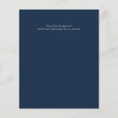 Marineblauwe roze bloem doop uitnodigingen doopfee (Achterkant)