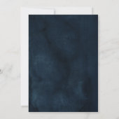 Marineblauwe Roze Roos Bloemige Kalender Save The Date (Achterkant)