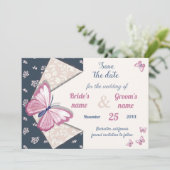 marineblauwe roze vlinder met uitzondering van de  (Staand voorkant)