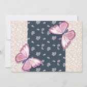 marineblauwe roze vlinder met uitzondering van de  (Achterkant)