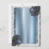 Marineblauwe Rozen, Glitter Lijst Crown Metallic Kaart (Achterkant)