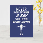 Marineblauwe Scuba Duik Kaarten Voor Jongens Duike (Gele Bloem)