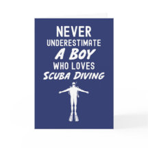Marineblauwe Scuba Duikkaarten Voor Jongens Duiker