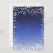 Marineblauwe sneeuw waterverf zakelijke feestdagen kaart (Achterkant)