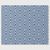 Marineblauwe stemmingen diamanten chevrons cadeaupapier (Vlak)