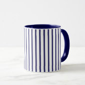 Marineblauwe Streep Monogram Mok (Voorkant rechts)
