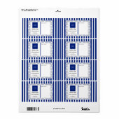 Marineblauwe Strepen & Gebogen Frame & Logo Etiket (Full Sheet)