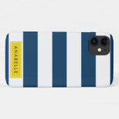 marineblauwe strepen, gestreepte patroon, Jouw naa Case-Mate iPhone Case (Achterkant (horizontaal))