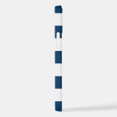 marineblauwe strepen, gestreepte patroon, Jouw naa iPhone Hoesje (Rechterkant)