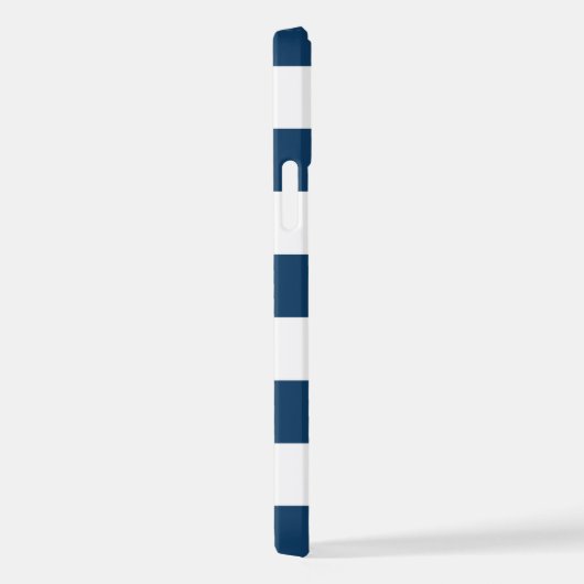 marineblauwe strepen, gestreepte patroon, Jouw naa iPhone Hoesje (Rechterkant)
