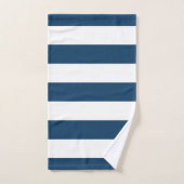 Marineblauwe strepen, witte strepen, gestreept pat bad handdoek (Handdoek)