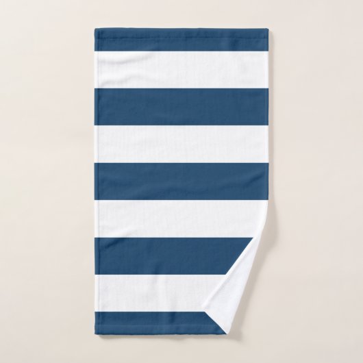 Marineblauwe strepen, witte strepen, gestreept pat bad handdoek (Handdoek)