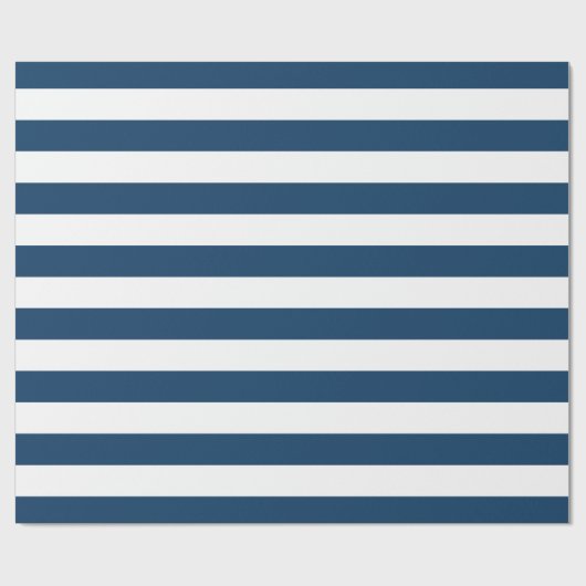 Marineblauwe strepen, witte strepen, gestreept pat cadeaupapier (Vlak)