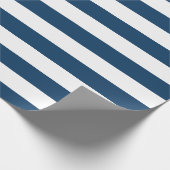 Marineblauwe strepen, witte strepen, gestreept pat cadeaupapier (Hoek)