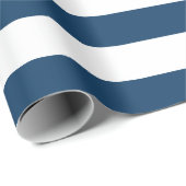Marineblauwe strepen, witte strepen, gestreept pat cadeaupapier (Rol Hoek)