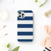 Marineblauwe strepen, witte strepen, gestreept pat Case-Mate iPhone case