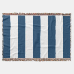 Marineblauwe strepen, witte strepen, gestreept pat deken