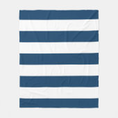 Marineblauwe strepen, witte strepen, gestreept pat fleece deken (Voorkant)