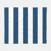 Marineblauwe strepen, witte strepen, gestreept pat fleece deken (Voorkant (Horizontaal))