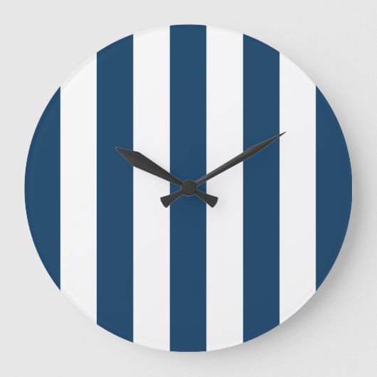 Marineblauwe strepen, witte strepen, gestreept pat grote klok (Voorkant)