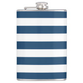 Marineblauwe strepen, witte strepen, gestreept pat heupfles (Voorkant)