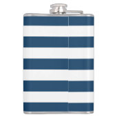 Marineblauwe strepen, witte strepen, gestreept pat heupfles (Achterkant)