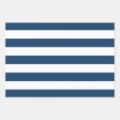 Marineblauwe strepen, witte strepen, gestreept pat inpakpapier vel (Voorkant 2)