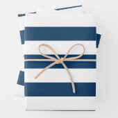Marineblauwe strepen, witte strepen, gestreept pat inpakpapier vel (In situ)
