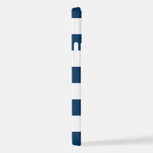 Marineblauwe strepen, witte strepen, gestreept pat iPhone hoesje (Rechterkant)