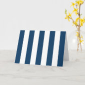 Marineblauwe strepen, witte strepen, gestreept pat kaart (Gele Bloem)